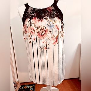 White House Black Market Floral Lace Cami size 8